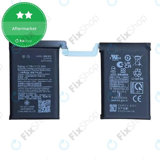 Batteria per Asus ROG Phone 6 AI2201_C, 6 Pro AI2201_D, C21P2101, 6000mAh