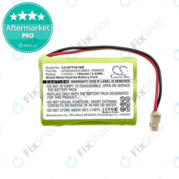 Batteria per MotGoldla MBP481, MBP482, MBP483, GP80AAAHC3BMX, GP80AAAHC3BMXZ, HRMR03, 700mAh, HQ