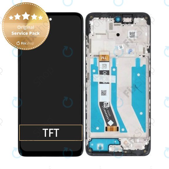 Schermo per Motorola Moto G73, Black, Vetro touch con cornice, 5D68C22272, Genuine Service Pack