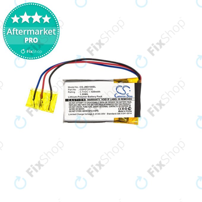 Batteria per JBL Go, GSP072035, Li-Pol, 420mAh, HQ
