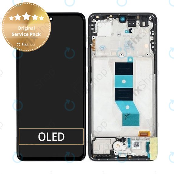 Schermo per Xiaomi Redmi Note 14 5G 24094RAD4G, Midnight Black, Vetro touch con cornice, 56002000O1700, Genuine Service Pack