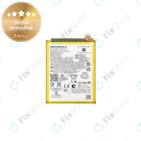 Batteria QF50 5000mAh per Motorola Moto G04, G24, G34, QF50, 5000mAh, SB18E20083, Genuine Service Pack