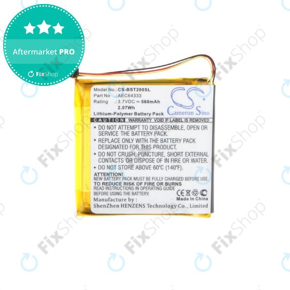Batteria per Beats Solo 2, 2.0, 3, 3.0, Pro Wireless, AEC643333, Li-Pol, 3.7V, 560mAh, HQ