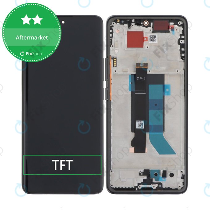 Schermo per Xiaomi Redmi Note 14 Pro 5G 24090RA29G, Midnight Black, Vetro touch con cornice