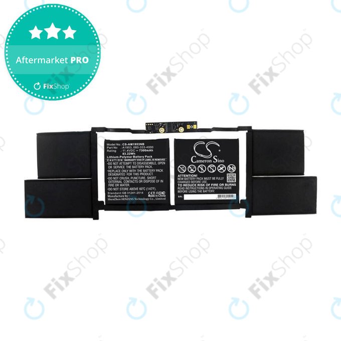 Batteria A1953 per MacBook Pro 15" A1990 (2018 - 2019), 7300mAh, HQ