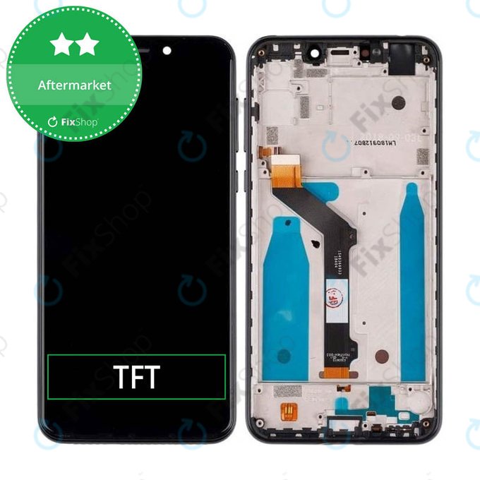 Schermo per Motorola One (P30 Play), Black, Vetro touch con cornice