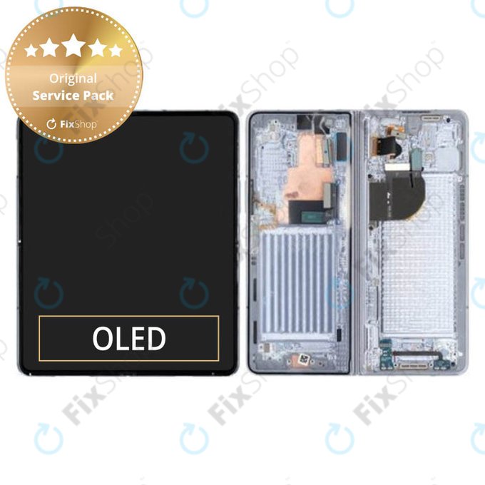 Schermo per Samsung Z Fold 5 F946B, Icyblue, Vetro touch con cornice, GH82-31842C, Genuine Service Pack