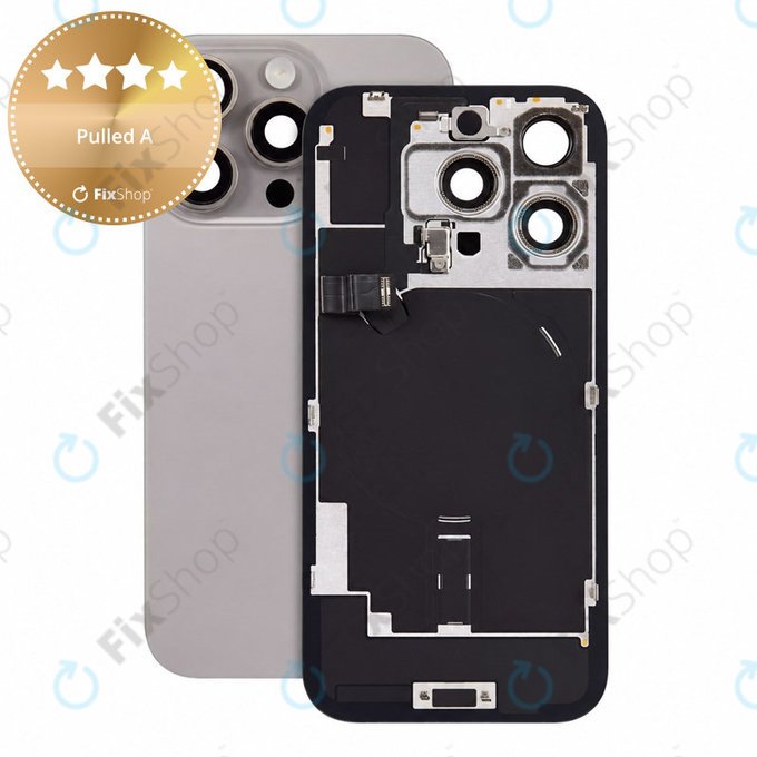 Vetro scocca posteriore per iPhone 16 Pro, Natural Titanium, Pulled A