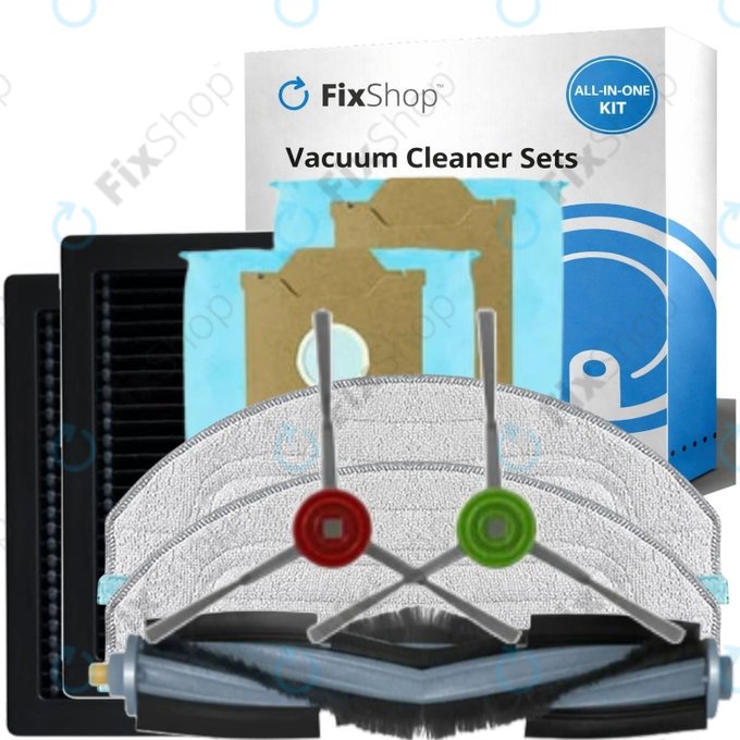 Set di ricambi per Yeedi Cube, CC (1x spazzola principale, 2x filtro, 2x spazzola laterale, 2x panno mop, 2x sacchetto polvere)