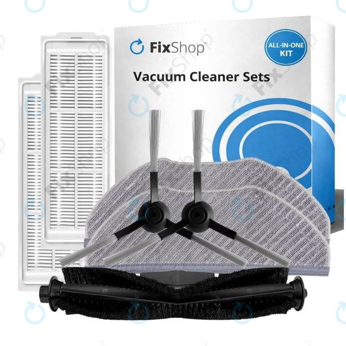 Set di ricambio per Xiaomi Viomi V3 MAX (1x Spazzola principale, 2x Filtri, 2x Spazzole laterali, 2x Panni per mocio)