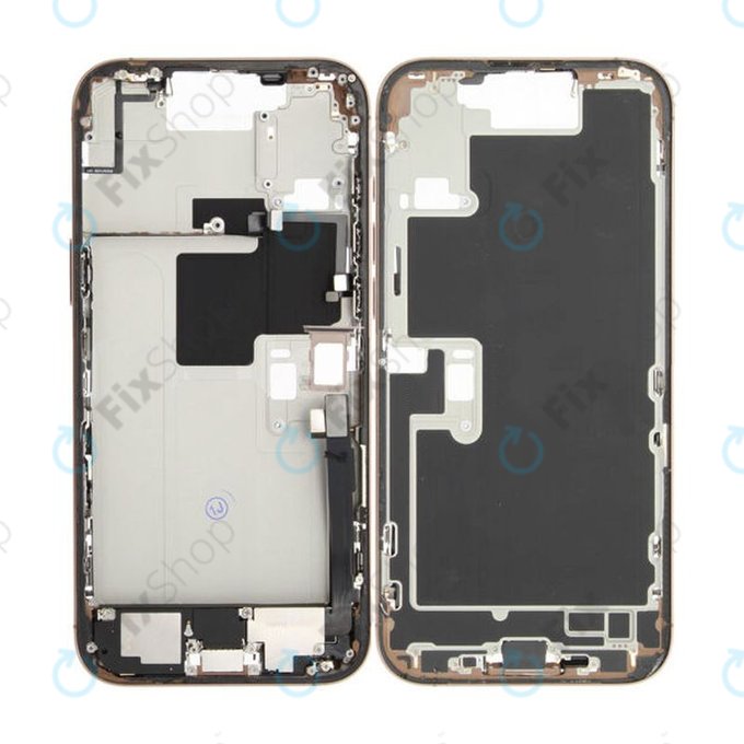 Telaio centrale con pulsanti di accensione e volume per iPhone 16 Pro Max, Titanio sabbia