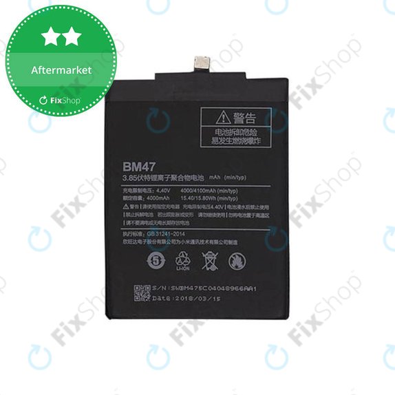 Batteria per Xiaomi Redmi 3, 3S, 3 Pro, 4X, BM47, 4100mAh