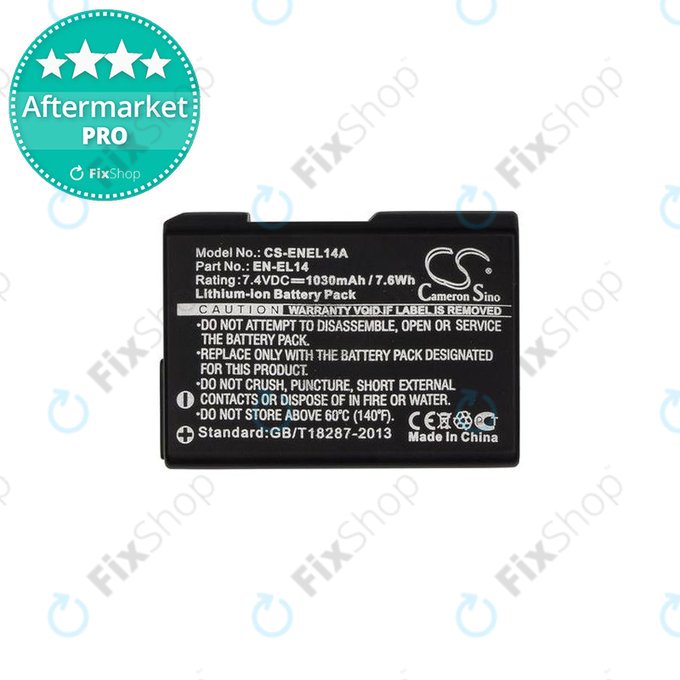 Batteria per Nikon Coolpix D-series, P-series, EN-EL14, Li-Ion, 1030mAh, HQ