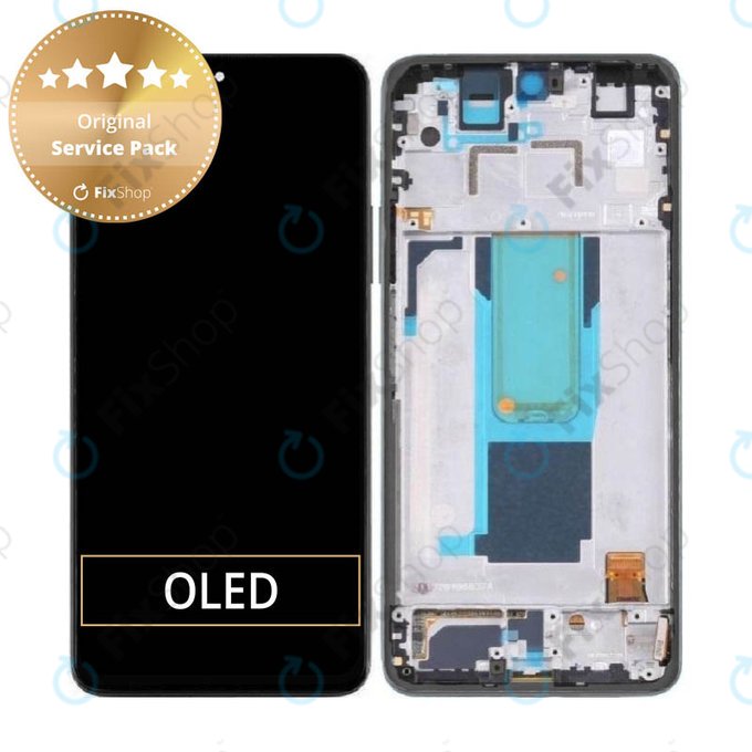 Schermo per Xiaomi Redmi Note 11 Pro+ 5G 220333QAG, Mysterious Black, Vetro touch con cornice, 560001K16U00, Genuine Service Pack
