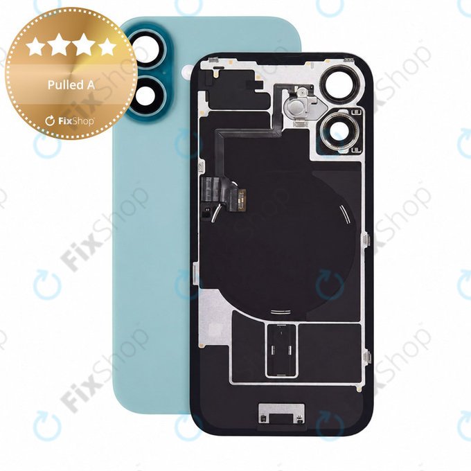 Vetro scocca posteriore per iPhone 16, Teal, Pulled A