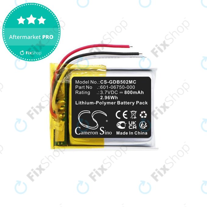Batteria per GoPro Hero 4 Session, Hero 5 Session, 601-06750-000, Li-Pol, 800mAh, 3.7V, HQ