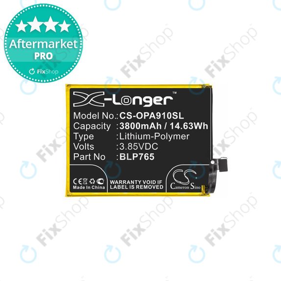 Batteria per Oppo A91, BLP765, 3800mAh, HQ