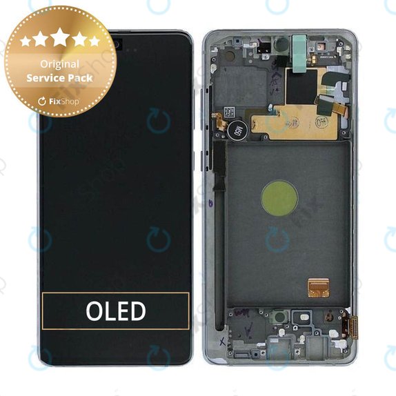 Schermo per Samsung Note 10 Lite N770F, Aura Glow, Vetro touch con cornice, GH82-22055B, GH82-22193B, GH82-22194B, GH82-22192B, Genuine Service Pack