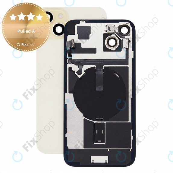 Vetro scocca posteriore per iPhone 15 Plus, Yellow, Pulled A