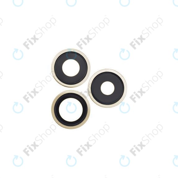 Lente fotocamera posteriore e frame 3 pz per iPhone 13 Pro, 13 Pro Max, Gold