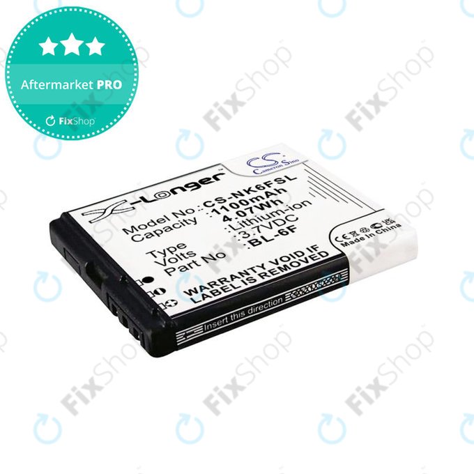Batteria per Nokia N78, N79, N95 8GB, BL-6F, Li-Ion, 3.7V, 1100mAh, HQ