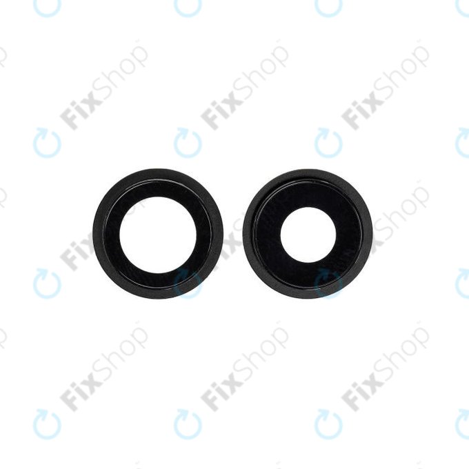 Set lente fotocamera posteriore con frame 2 pz per iPhone 12, 12 Mini, Black