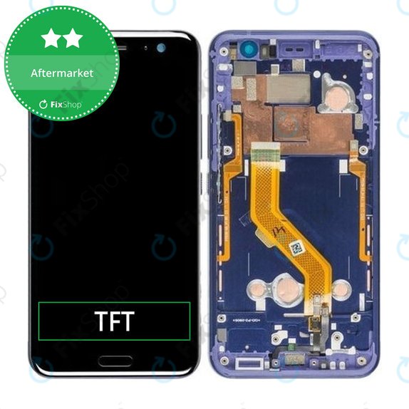 Schermo per HTC U11, Vetro touch con cornice, Blue