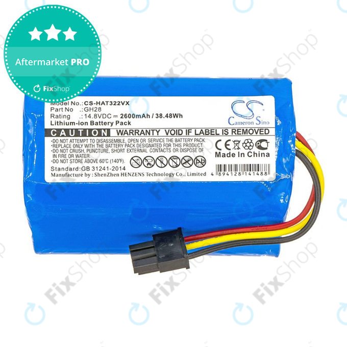 Batteria per Fomt R620c, Haier T322 J300s Liectroux DH860 TCL S15 Tomefon GH28, Li-Ion, 2600mAh, 14.8V, HQ