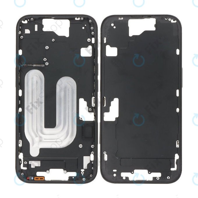 Telaio centrale con pulsanti di accensione e volume per iPhone 16, Black