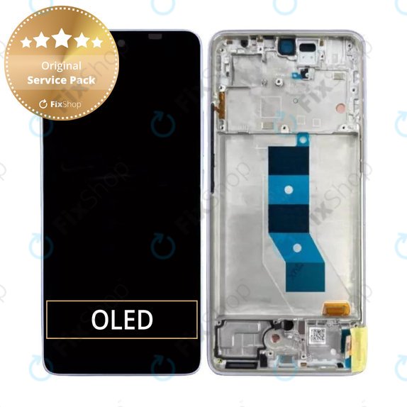 Schermo per Xiaomi Poco M7 Pro 5G, Purple, Vetro touch con cornice, 5600080O17P00, Genuine Service Pack