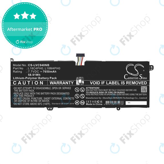 Batteria per Lenovo Yoga C940, L18C4PH0, Li-Pol, 7650mAh, 7.7V, HQ