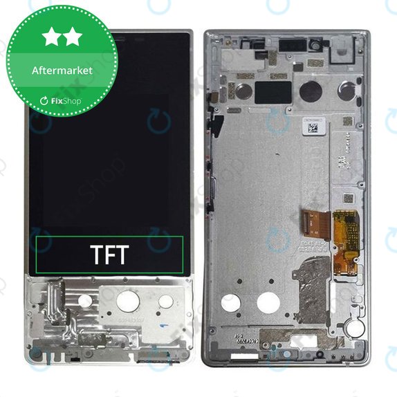 Schermo per Blackberry Key2, Silver, Vetro touch con cornice