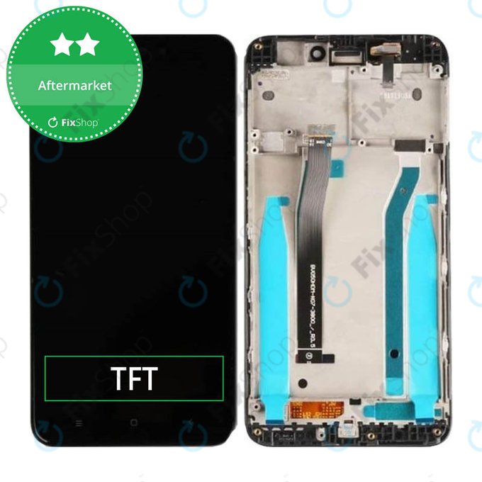 Schermo per Xiaomi Redmi 4X, Black, Vetro touch con cornice