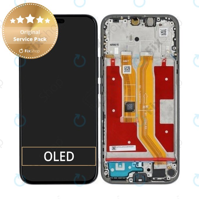 Schermo per Honor 400 Lite, Velvet Black, Vetro touch con cornice, 0235ANTF, Genuine Service Pack