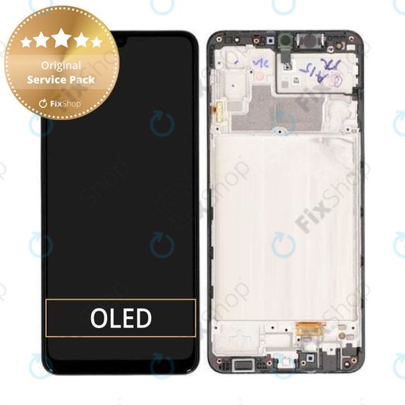 Schermo per Samsung M32 M325F, Black, Vetro touch con cornice, GH82-25981A, GH82-26193A, Genuine Service Pack
