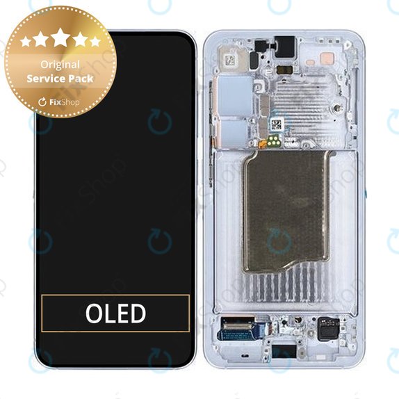 Schermo per Samsung S25, Icyblue, Vetro touch con cornice, GH82-36329C, Genuine Service Pack