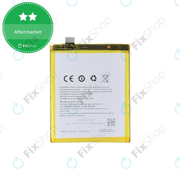 Batteria per OnePlus 5, 5T, BLP637, 3300mAh
