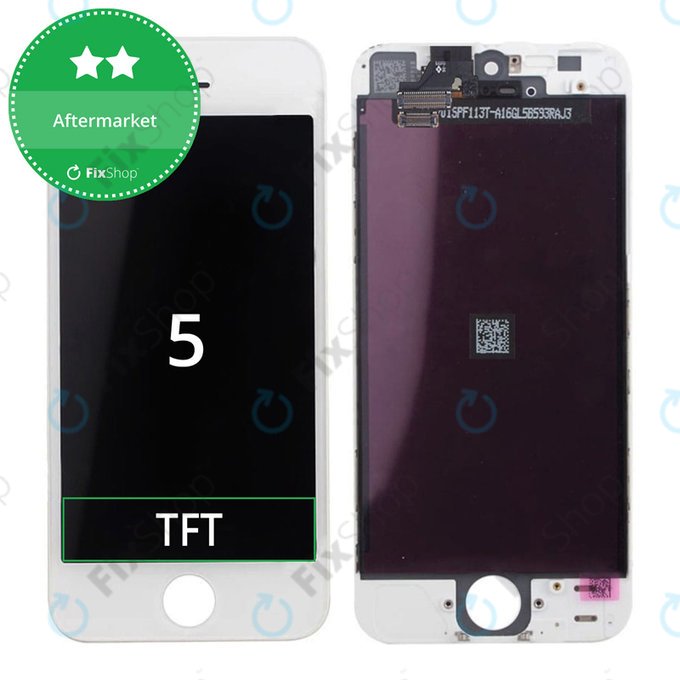 Schermo per iPhone 5, White, Vetro touch con cornice