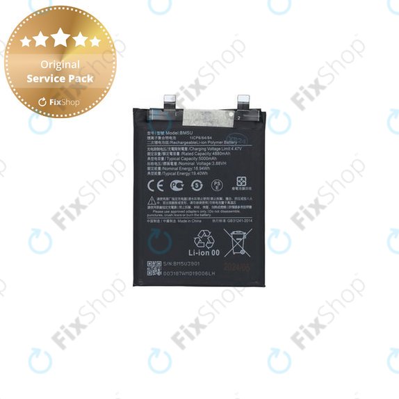 Batteria per Xiaomi Redmi Note 13 Pro+ 23090RA98C, BM5U, 1330103000037B, 5000mAh, Genuine Service Pack