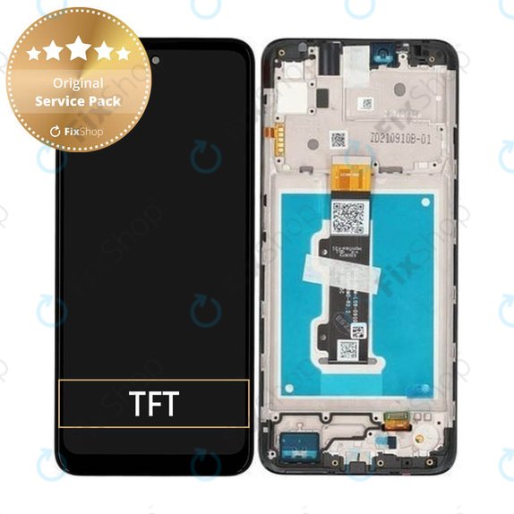 Schermo per Motorola Moto E30, E40, Vetro touch con cornice, 5D68C19697, Genuine Service Pack