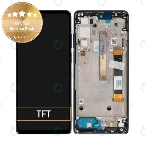 Schermo per Motorola Moto G200 XT2175, Stellar Blue, Vetro touch con cornice, 5D68C20181, Genuine Service Pack