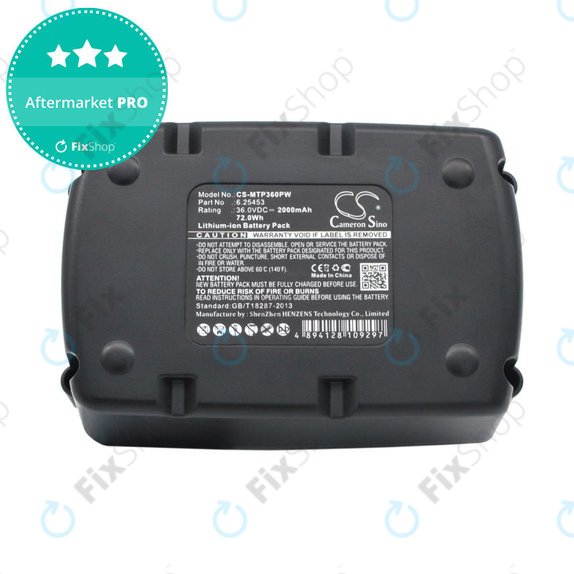 Batteria per Metabo Ahs36v, Bha 36 Ltx Compact, 6.25453, Li-Ion, 2000mAh, 36V, HQ