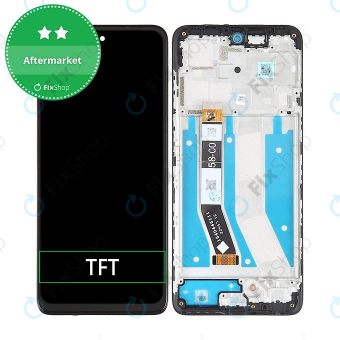 Schermo per Motorola Moto G73, Black, Vetro touch con cornice
