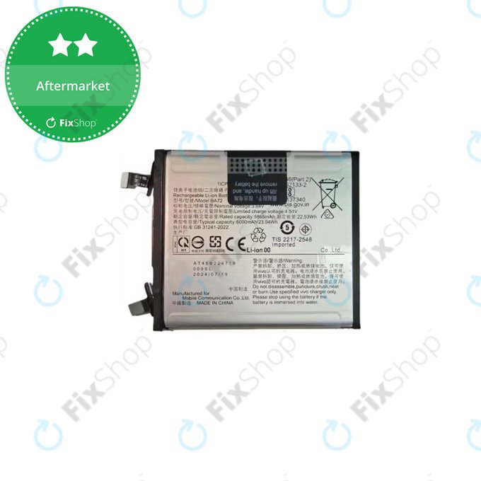 Batteria per Vivo X200 Pro V2413, 6000mAh