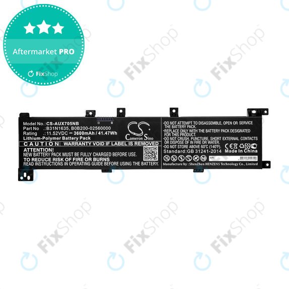 Batteria per Asus A705QA, Asus F705MA-BX030T, B31N1635, Li-Pol, 3600mAh, 11.52V, HQ