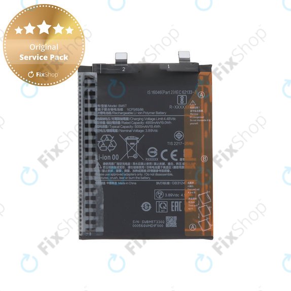 Batteria per Xiaomi 13T 2306EPN60G, Redmi Note 13 Pro 4G 23117RA68G 2312FPCA6G, 5000mAh, BM5T, Genuine Service Pack