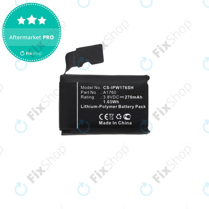 Batteria per Apple Watch 2 38 mm, 270mAh, Li-Pol, 3.8 V, A1760, HQ