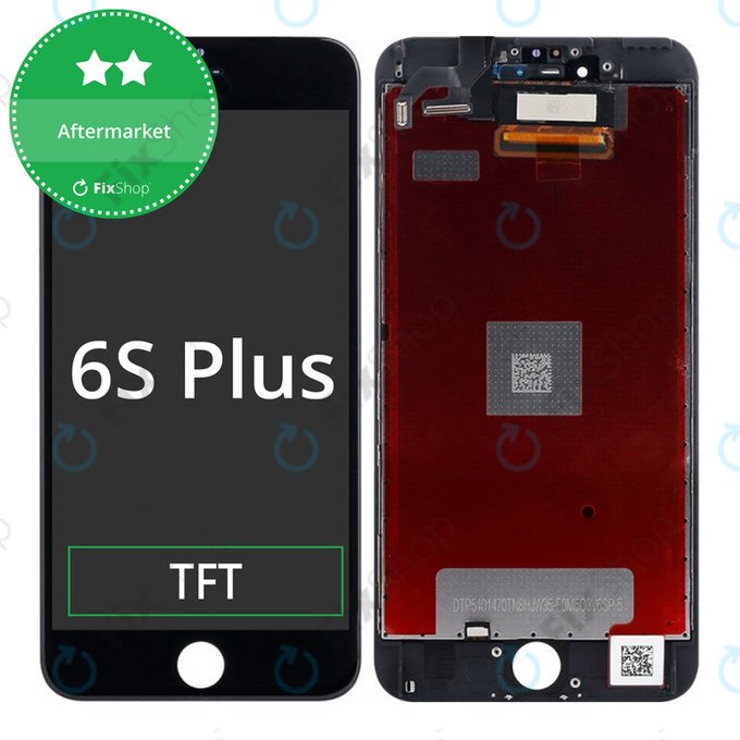 Schermo per iPhone 6S Plus, Black, Vetro touch con cornice