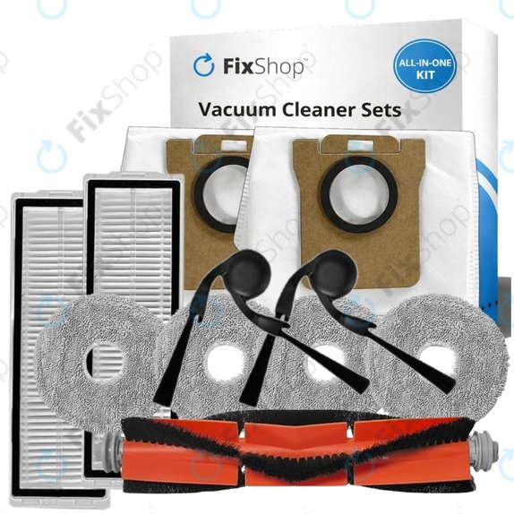 Set di ricambi per Xiaomi Robot Vacuum 5, 5 Pro (1x spazzola principale, 2x filtro, 2x spazzola laterale, 4x panno mop, 2x sacchetto polvere)