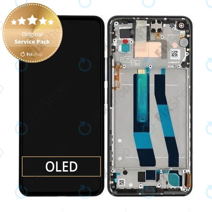 Schermo per Xiaomi Mi 11 Lite 5G, Truffle Black, Vetro touch con cornice, 56000200K900, 56000K00K900, Genuine Service Pack